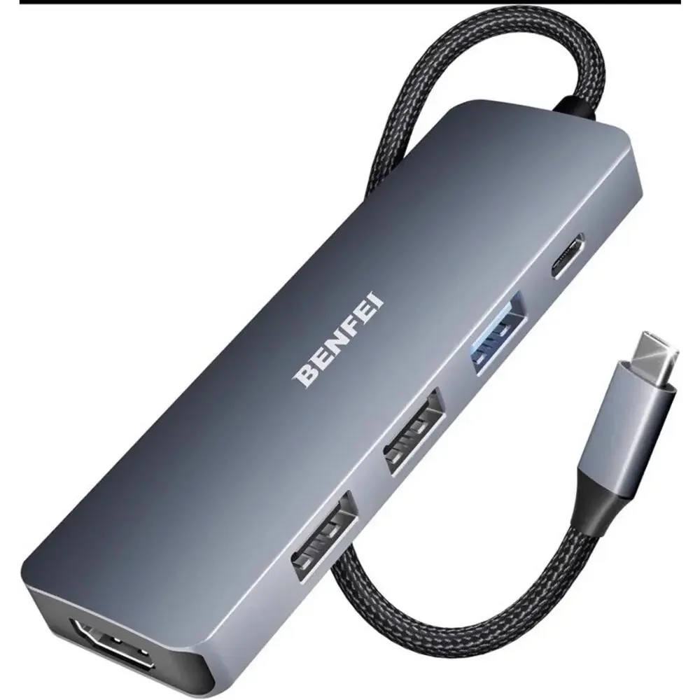 Benfei USB C Hub 5-in-1 with 4K HDMICertified 100W Power Delivery 3 USB-A